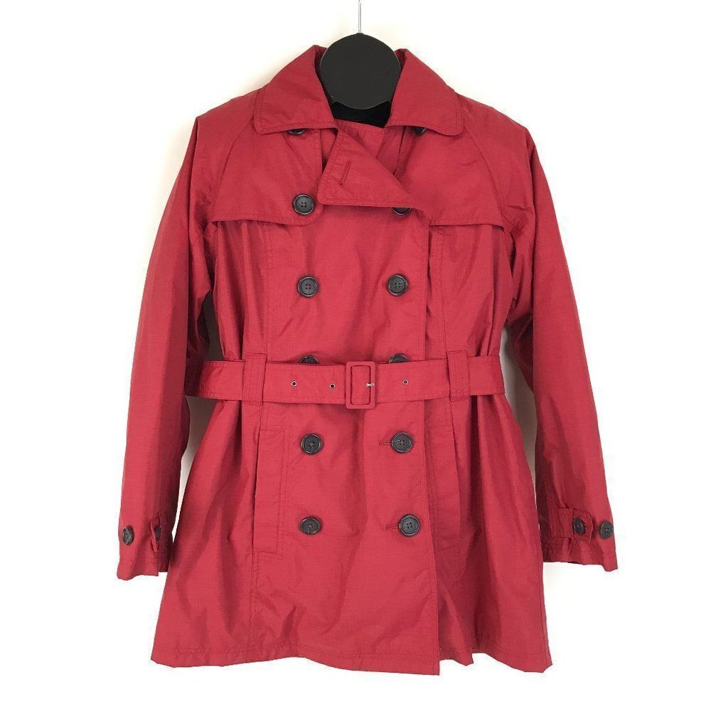 L.L. Bean Belted Button Down Coat Women's Small Removable Lining Pockets Holiday